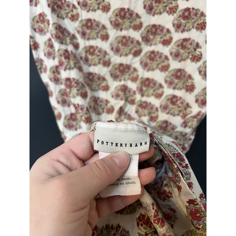 Pottery Barn Paisley Red Floral 2 Standard Pillowcases